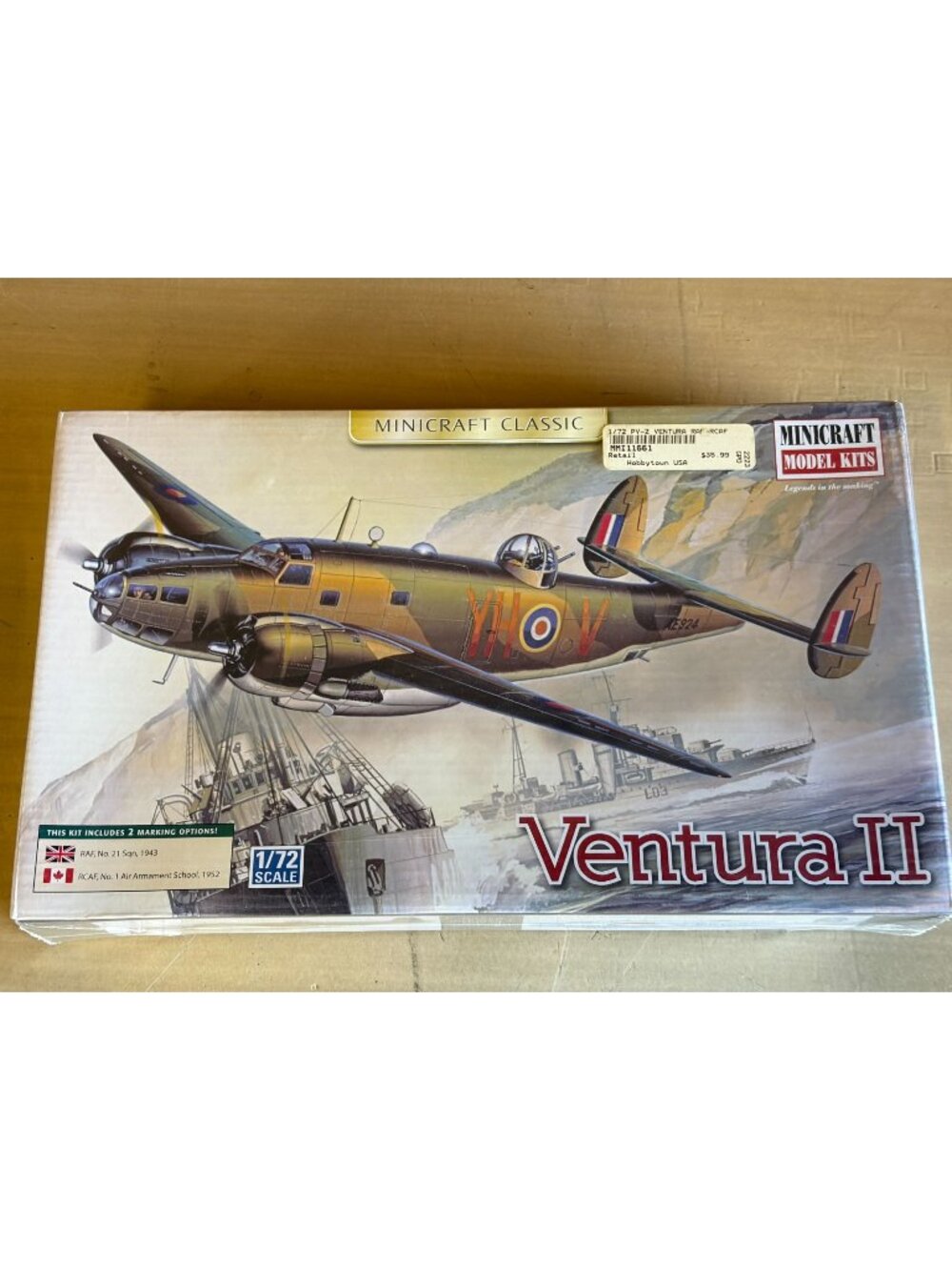 Minicraft 1/72 PV-1 Ventura II Lockheed Royal Air Force RAF RCAF Plastic Model K